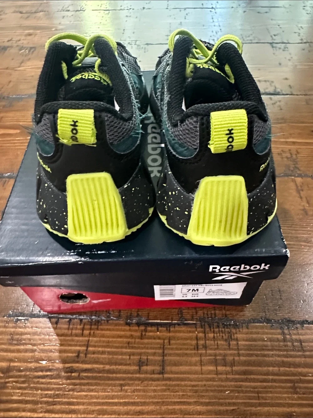 Reebok Kids Black and Neon Green